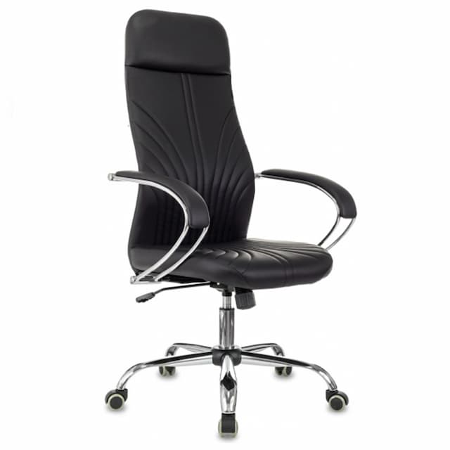 Кресло руководителя Бюрократ CH-610SL черный эко.кожа крестов. металл хром пластик черный