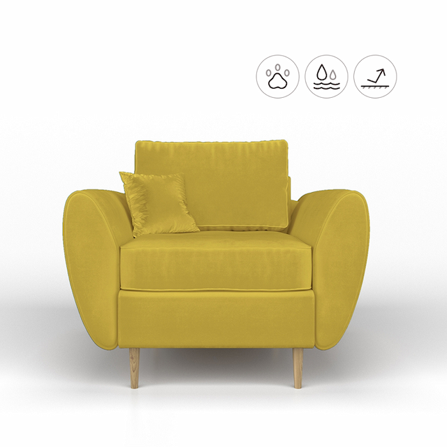 Кресло Мастерфабрик Баако Saga yellow ткань рогожка