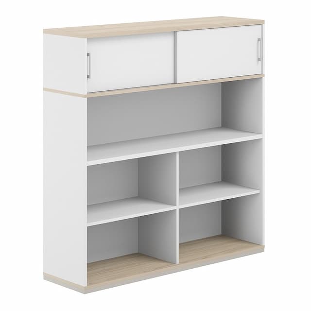 Стеллаж-комбо 1238 односторонний Norden Allegro AG.251.330.671.WH с антресолью и экраном ЛДСП