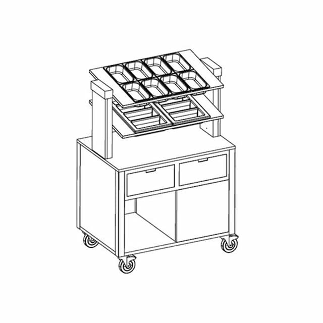 Прилавок для столовых приборов MetalCarrelli 6900.A20W (венге)